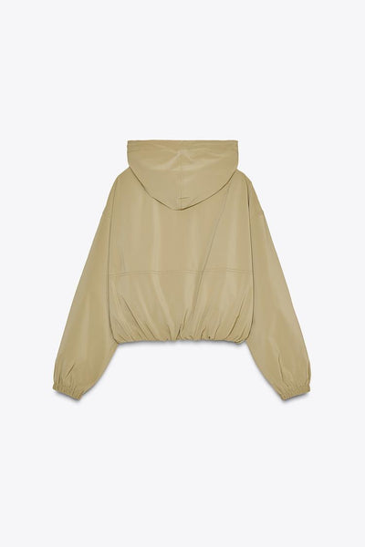 BLOUSON EFFET GOMME AVEC CAPUCHE
