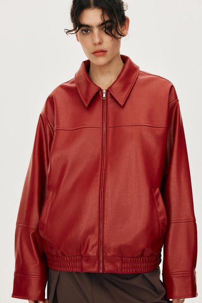 BLOUSON AVIATEUR EN MATIÈRE SYNTHÉTIQUE