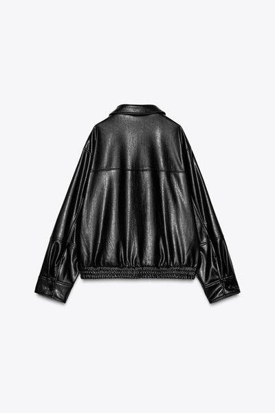 BLOUSON AVIATEUR EN MATIÈRE SYNTHÉTIQUE