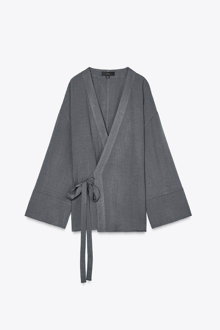 VESTE KIMONO AVEC NŒUD LATÉRAL