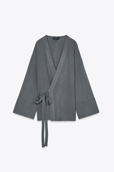 VESTE KIMONO AVEC NŒUD LATÉRAL