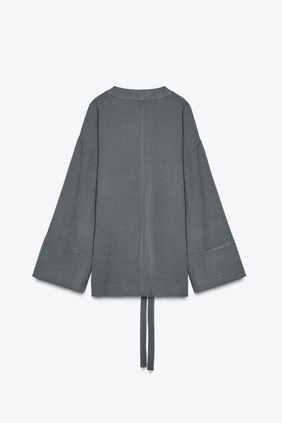 VESTE KIMONO AVEC NŒUD LATÉRAL