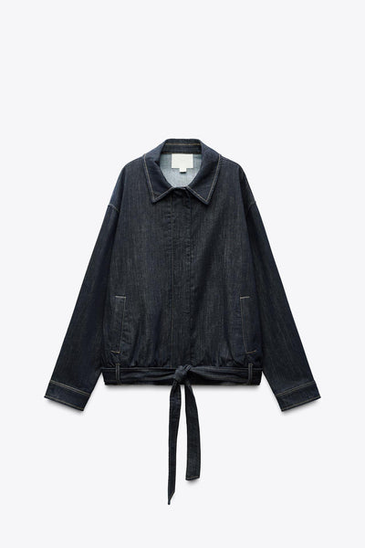 VESTE EN JEAN TRF AVEC CEINTURE