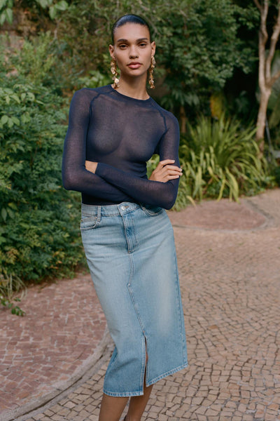 JUPE Z1975 MI-LONGUE EN JEAN