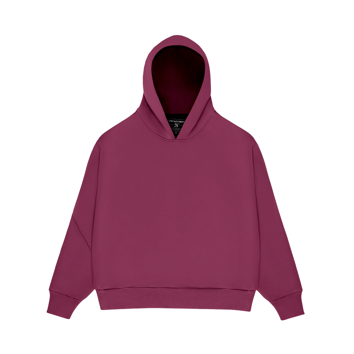 HOODIE MONOCHROME VELOURS POURPRE