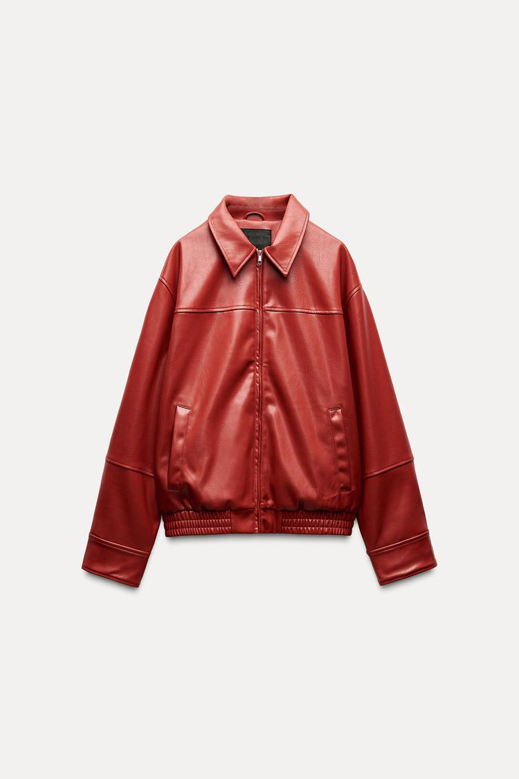 BLOUSON AVIATEUR EN MATIÈRE SYNTHÉTIQUE